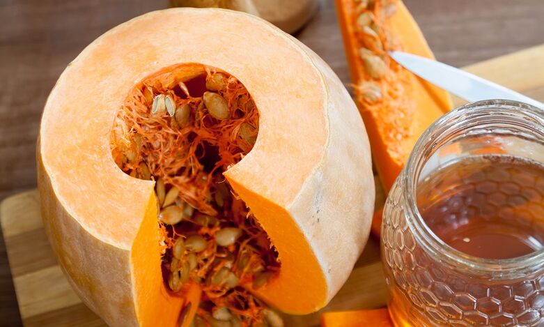 Kürbiskerne mit Honig sind ein wirksames Mittel gegen Helminthen